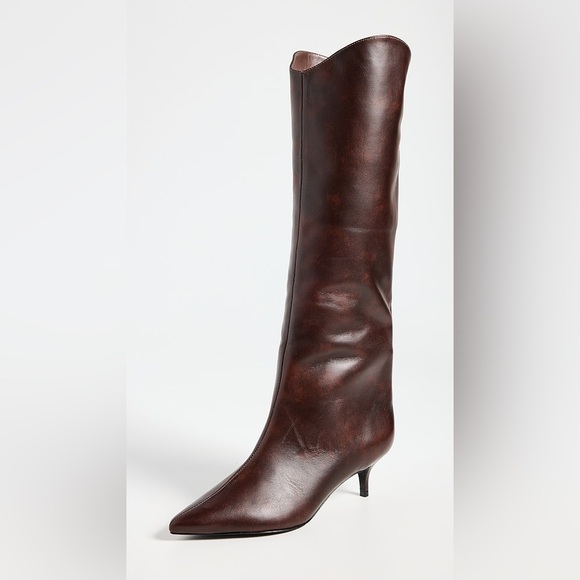 Schutz // NEW Maryana Lo Brown Leather Knee Boots - Picture 3 of 11